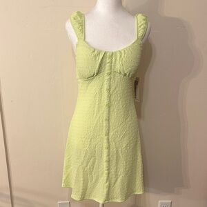 No Boundaries Lime Textured Strap Dress
